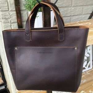 Portland Leather Goods Grizzly Mini crossbody tote with zipper. Brand New.